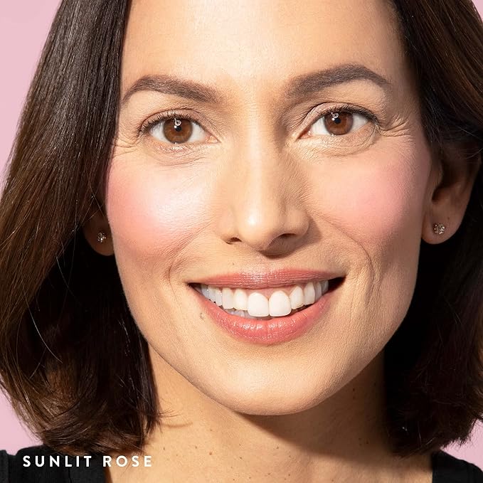 LAURA GELLER NEW YORK Baked Blush-n-Brighten Marbleized Blush for Cheeks - Sunlit Rose - Satin Finish - Buildable Color