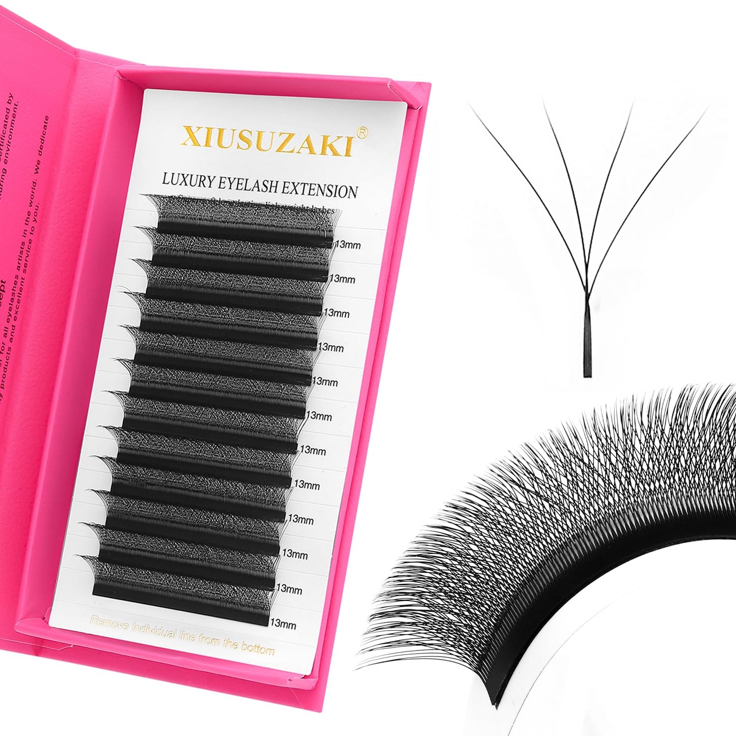 W Lash Extensions Supplies 4D Eyelash Extensions W Shape 0.07mm Thickness D Curl 12mm Premade Fans Easy Fan Lashes Volume Matte Black 12 Rows Crisscross Eye Lashes(W-4D-0.07-D,12mm)