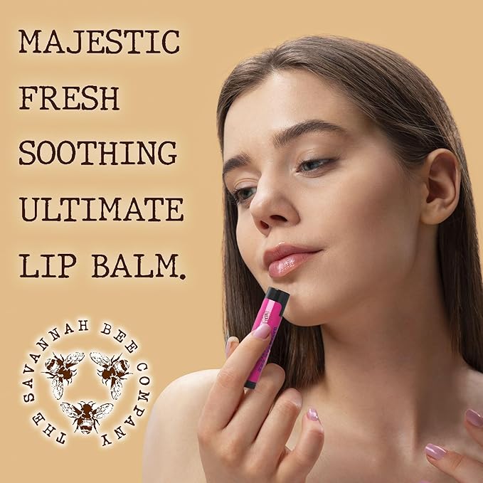 Savannah Bee Lip Balm Hanger 0.15 oz - Invigorating Mint Flavor - Natural Ingredients for Supple, Soft Lips - Convenient Hanger Design (.15 Oz, Wild Blackberry)