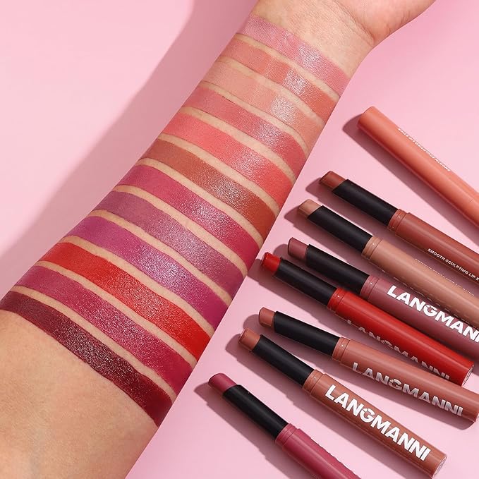 Jolilab 3Pcs Velvet Matte Lipstick Nude Matte Soft Dark Color Stick High Pigmented Long-Lasting Waterproof Lip Stick Lip Balm Beauty Cosmetics Gift for Girls and Women（01#+02#+03#