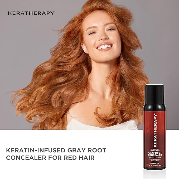 Keratherapy Keratin Infused Perfect Match Gray Root Concealer Spray, Light Brown, 3 oz, 118ml - Root Cover Up Spray to Hide Gray Roots - Keratin Therapy Hair Darkening & Temporary Scalp Concealer