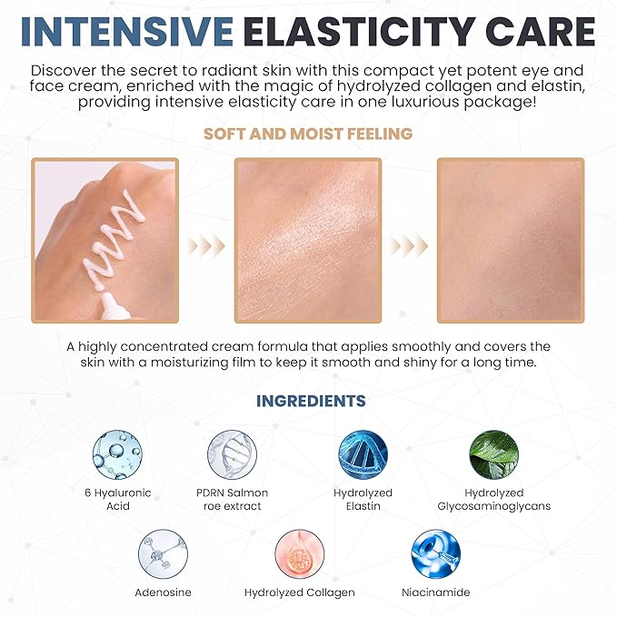 Collabeau Eye and Face Cream Special Set, Intensive Elasticity Care, Hydrolyzed Collagen, Elastin, Hyaluronic Acid, Soft and Supple Skin, Wrinkle Care, Mediheal Skincare (25ml x 4ea)