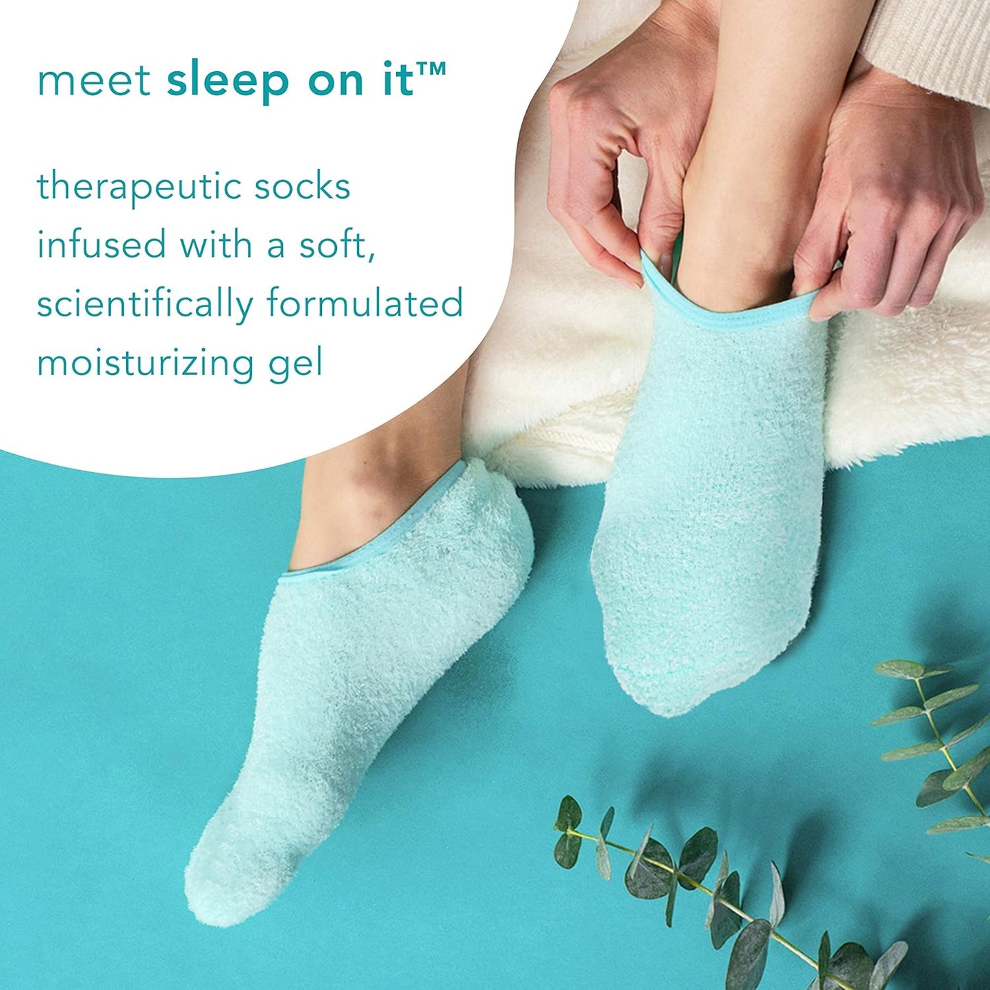 Barefoot Scientist Sleep On It Overnight Moisturizing Gel Socks, Low Profile Ankle Socks, Nourish Your Feet, Grey, L