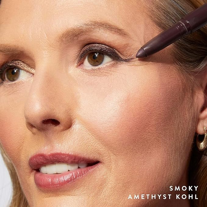 LAURA GELLER NEW YORK Kajal Longwear Kohl Eyeliner Pencil - Smoky Amethyst Kohl - Caffeine and Vitamin E - Smooth & Blendable Liner - Built-In Sharpener