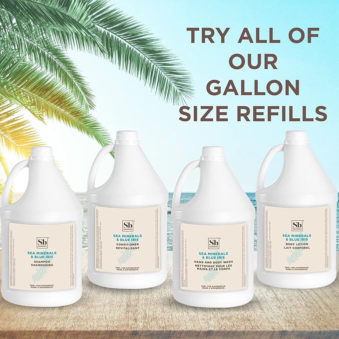 Soapbox Hair Conditioner, Sea Minerals & Blue Iris, Hydrating, Vegan, Color Safe, Sulfate Free & Silicone Free Conditioner Refill for Home & Professional Use - Gallon Size
