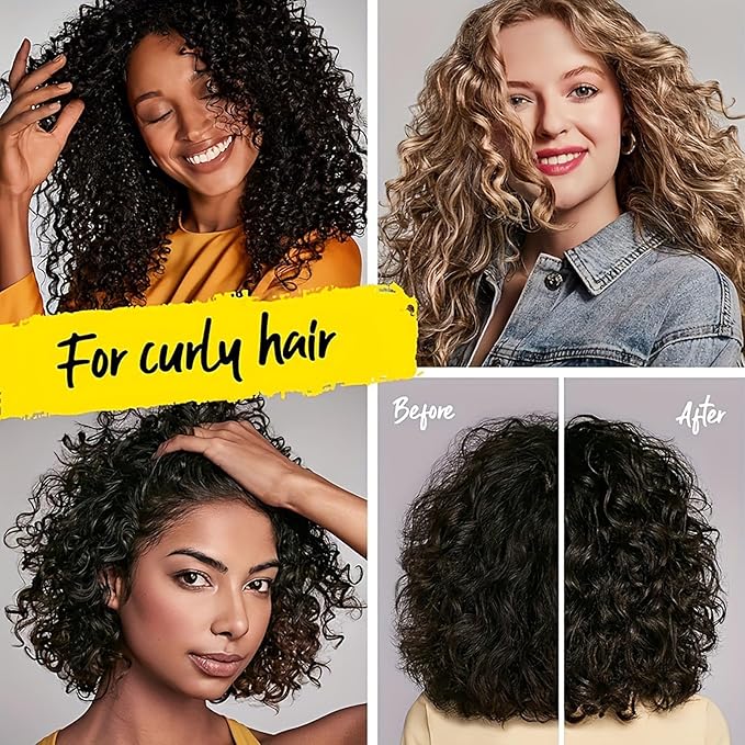 Curl Defining Cream, Anti Frizz Curling Cream for Enhances Wavy Hair and Curly Hair Hydrating Argan Oil Hair Mask Long-Lasting Styling Volume 9.46 FL OZ