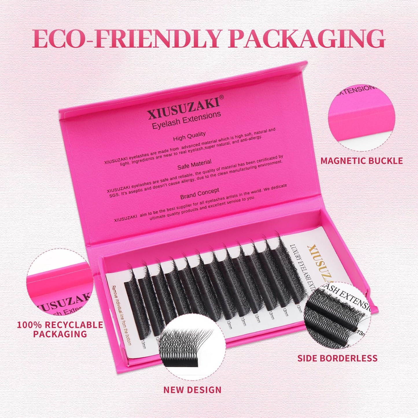 W Lash Extensions Supplies 8D Eyelash Extensions W Shape 0.07mm Thickness C Curl 9mm Premade Fans Easy Fan Lashes Volume Matte Black 12 Rows Crisscross Eye Lashes(W-8D-0.07-C,9mm)
