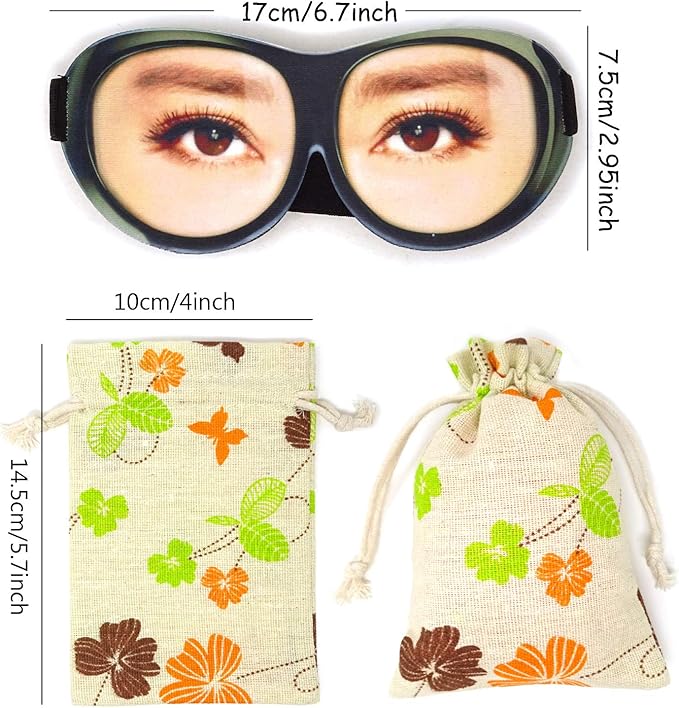 Honbay 3D Funny Eyeshade Soft Sleep Eye Mask with Adjustable Head Strap for Travel, Game, Party, Rest, Sleeping (Woman)