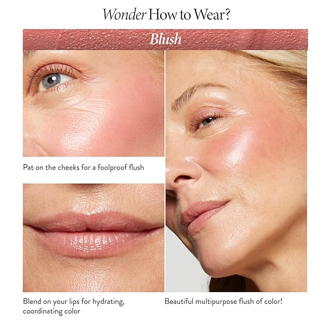LAURA GELLER NEW YORK The Wonder Balm Complexion Enhancer - Hydrating Weightless Subtle Hint of Color + Glow for Mature Skin - Vegan Squalane - Apply to Cheeks & Lips (02 Pinch-Me Pink)