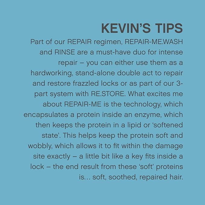 KEVIN.MURPHY REPAIR-ME.WASH - Moisturising Hair Repair Shampoo - Hydrating Frizz Control Shampoo - Sulphate & Paraben Free Hair Care - 250 ml / 8.4 fl oz
