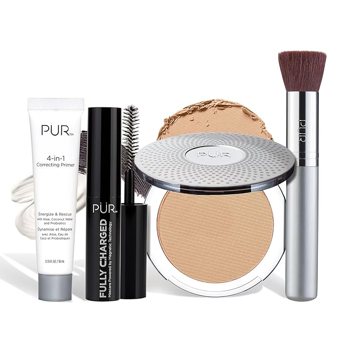 PÜR Beauty Multitasking Essentials Best Sellers Kit, Everyday Look Deluxe Kit, Condition & Moisturize Skin, Cruelty Free, Deep