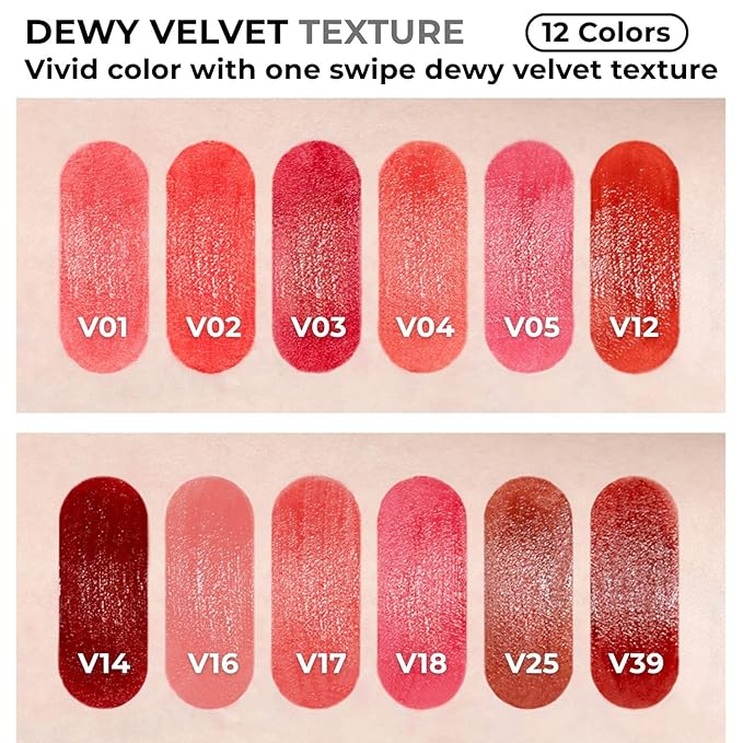 BBIA Last Velvet Tint NEW - Soft Creamy Matte Finish Lip Stain, Blur Effect & Velvety Texture, Long-Lasting, High Pigment, Non-Drying, Vegan, Korean Lip Makeup (V18 MORE CHEERFUL, Pack of 1)