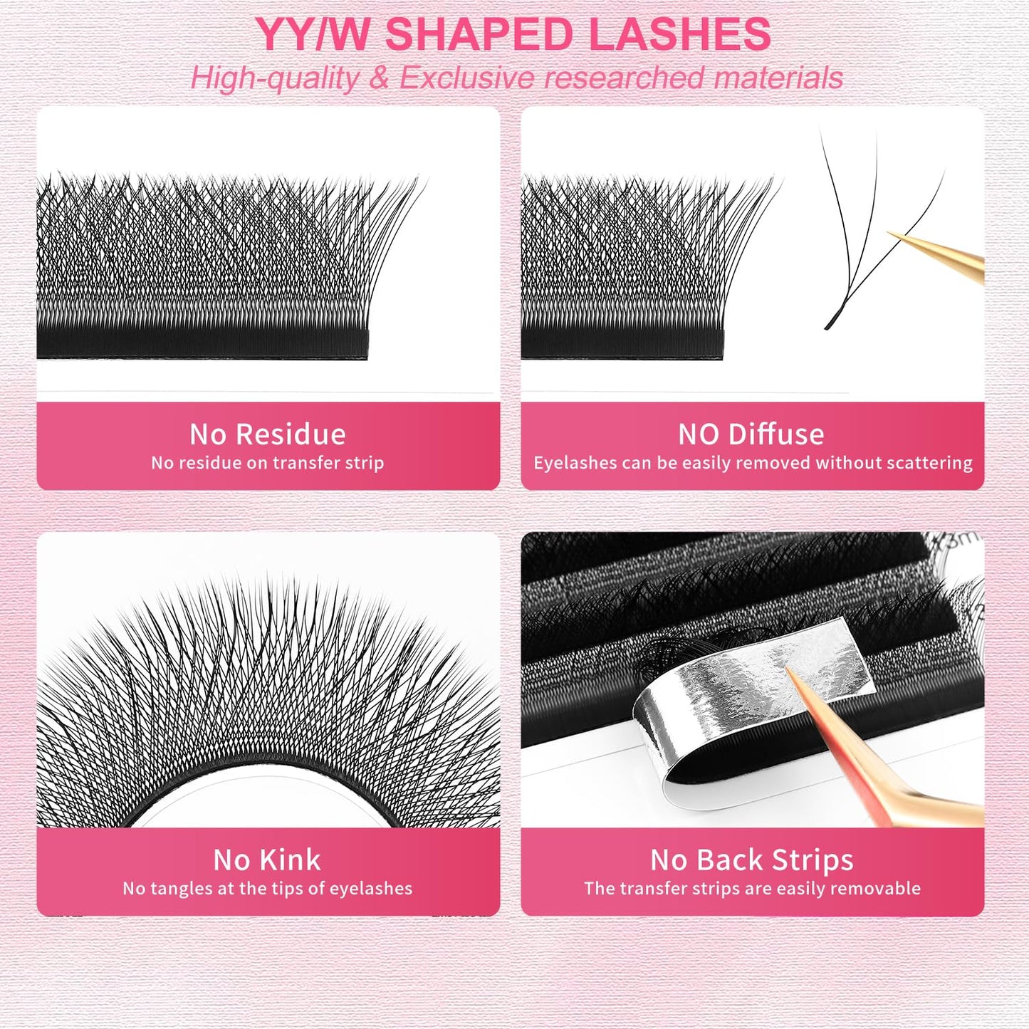 Lash Extensions 3D Eyelash Extensions W Lashes 0.07mm Thickness D Curl Lashes Mix 8-15mm Soft Lash Trays Pestañas Pelo a Pelo Natural Matte Black False Eyelashes Individual Lashes(W-3D-0.07-D,8-15mm)