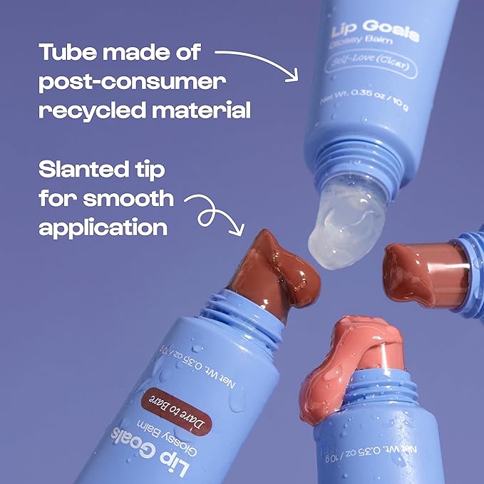 Alleyoop Glossy Lip Balm - Lip Goals, Rose & Shine (Sheer Dusty Rose) - Hydrating & Moisturizing Lip Care for Cracked Lips - Natural Plumping Lip Moisturizer That Smooths, Soothes, & Protects - Vegan