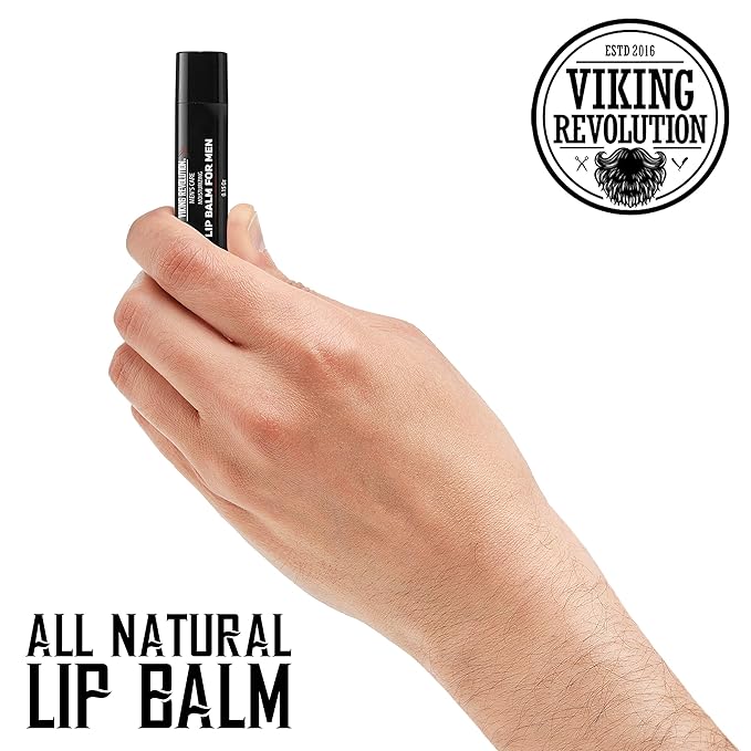 Viking Revolution All Natural Lip Balm - Moisturizer for Dry, Cracked, Chapped Lips (4 Pack)