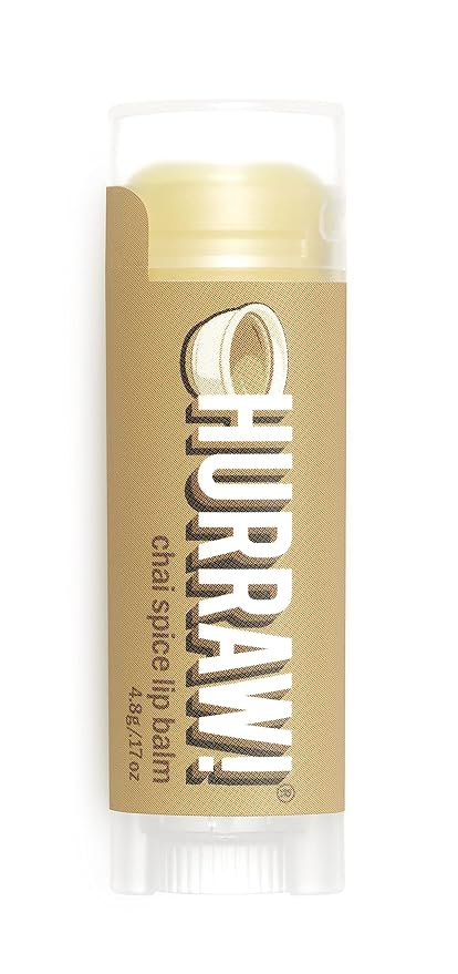 Hurraw! Chai Spice Lip Balm: Organic, Certified Vegan, Cruelty and Gluten Free. Non-GMO, 100% Natural Ingredients. Bee, Shea, Soy and Palm Free. Made in USA