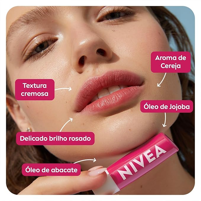NIVEA Cherry Shine Lip Moisturizer Deep Hydration 4, 8g, Nivea, Cherry