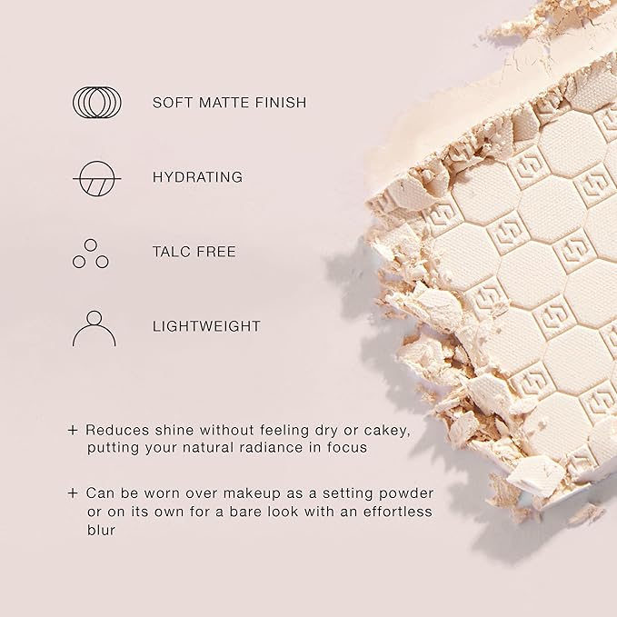 Jouer Soft Focus Hydrate & Setting Powder - Pressed Powder with Matte Finish - Blurring Powder for Fine Lines and Pores - Set Face Makeup Foundation or Concealer - Deep