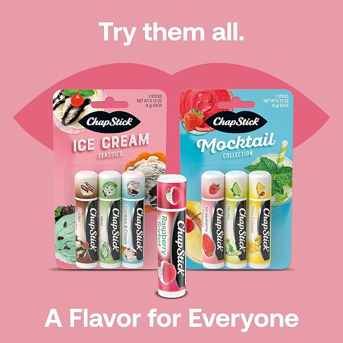 ChapStick Lip Moisturizer, Ice Cream 3-Packs (12 Sets/36 Tubes) - Bulk Lip Balm, Irresistible & Sweet, 0.15 Oz Ea