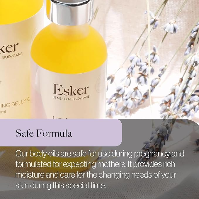 ESKER Natural Soothing Belly Oil | (2.0oz) | Plant-Based Formulated for Pre and Postpartum Skin | Designed to Fade Existing Stretch Marks and Prevent the Formation of New Ones | Cruelty Free