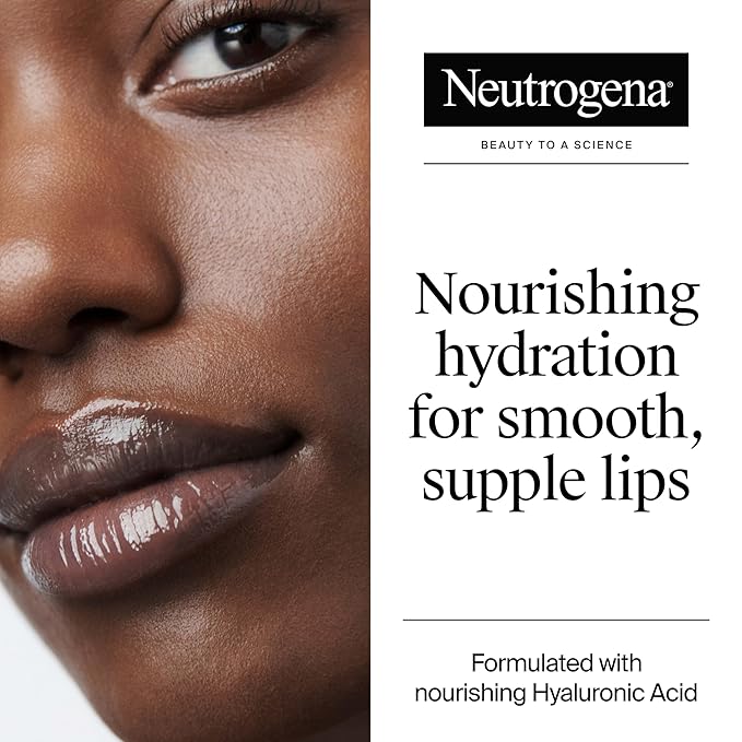 Neutrogena Hydro Boost Hyaluronic Acid, Unscented Lip Balm Leaves Lips Feeling Hydrated, Sheer Ice Nude Lip Balm with a Sweet Sugar Flavor, Fragrance Free, 0.5 oz