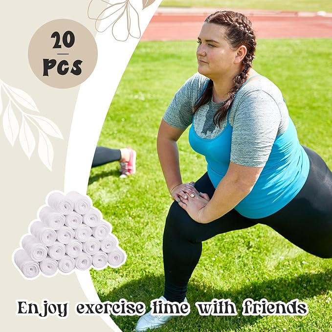 Toulite 20 Pcs Bra Liners for Sweat 18x3 Inch 3 Layer Washable Rectangle Cotton Under Breasts Pads for Women Absorb Sweating