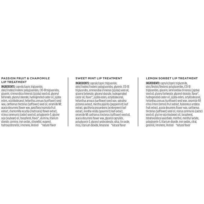 Burt's Bees Lip Mask Set- Overnight Intensive Treatment Revives & Nourishes for All Day Hydration, College Back to School Dorm Essentials, Passion Fruit & Chamomile, Sweet Mint & Lemon Sorbet