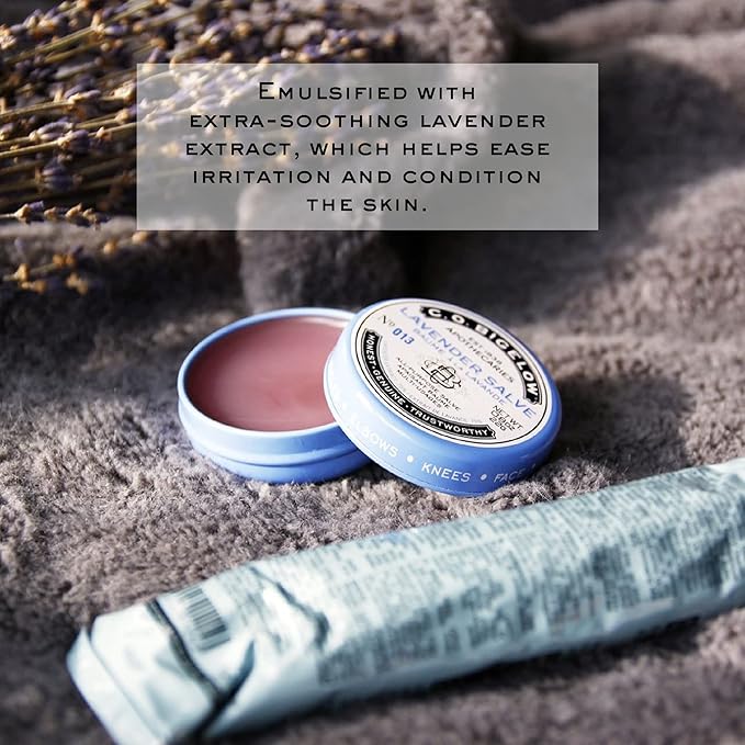 C.O. Bigelow All Purpose Salve Lip Balm Tins, Lavender Salve Pack of 3 for Chapped Lips & Dry Skin - Moisturizing Lip, Cuticle and Skin Salves, 0.8 oz each