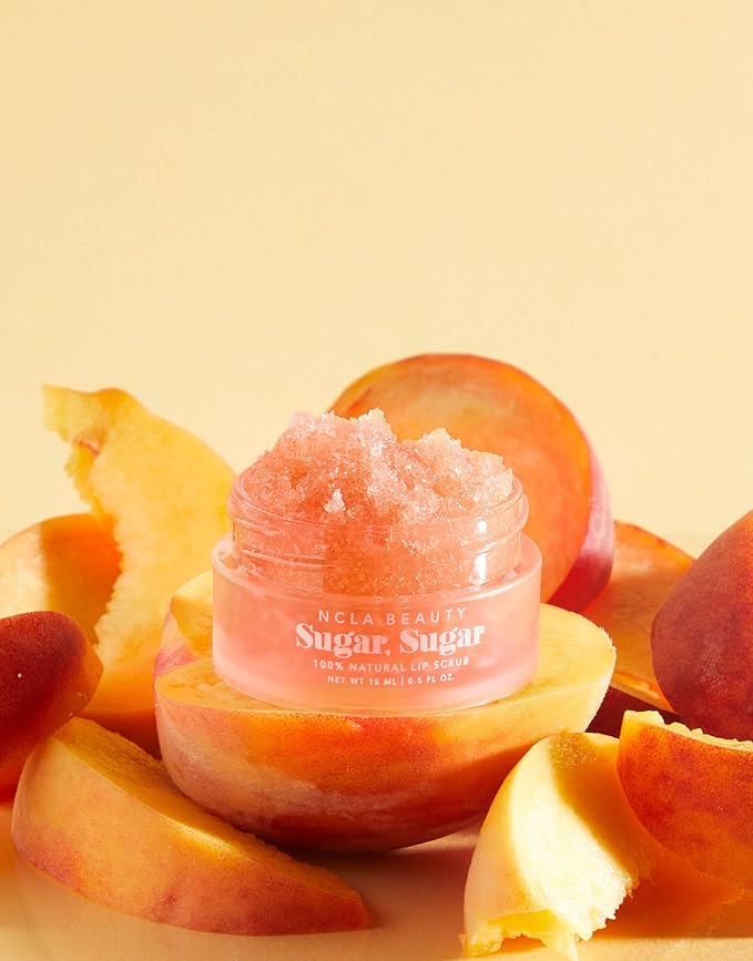 NCLA - Natural Sugar, Sugar Lip Scrub | Vegan, Cruelty-Free, Clean Skincare (Peach)