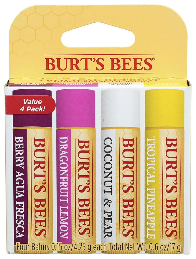 Burts Bees Tropical Assortment Lip Balm, 0.6 OZ