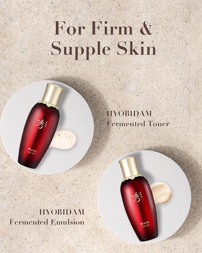 Sooryehan Hyobidam Fermented Skincare Gift Set (13.53fl oz) - Premium Korean Skin Care for Intense Hydration, Elasticity. Ginseng, Snow Fungus.