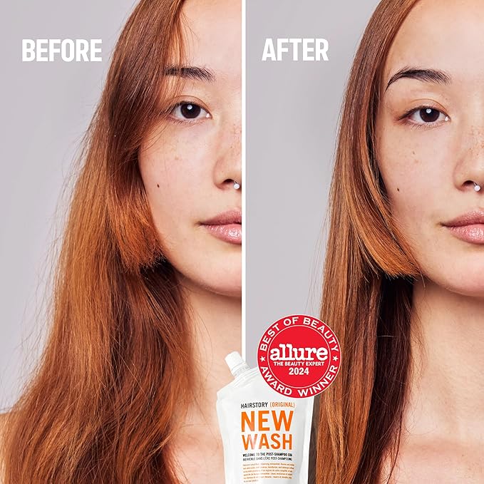 Hairstory New Wash Original Refill, Cleansing Cream for All Hair Types, Detergent Free Shampoo & Conditioner Alternative, Promotes Scalp Health, 8oz