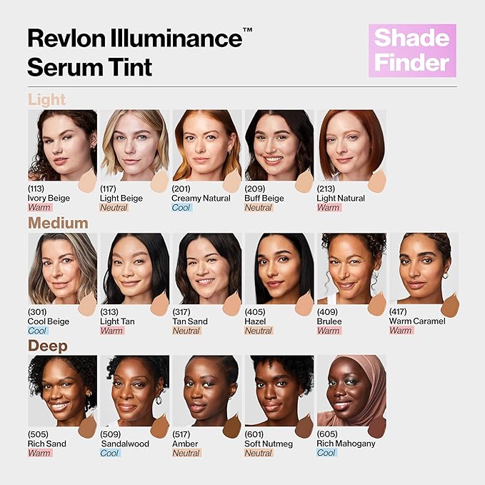 Revlon Illuminance Tinted Serum, Triple Hyaluronic Acid, Evens Out Skin Tone Over Time and Hydrates All Day, SPF 15, 209 Buff Beige, 0.94 fl oz.