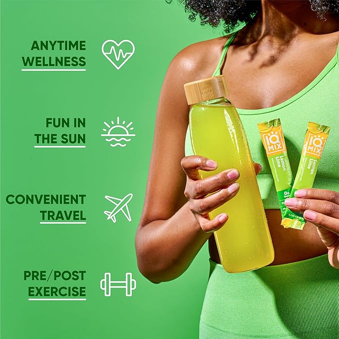 IQMIX Hydration Electrolyte Powder – 4-in-1 Formula for Hydration, Mental Clarity, Mood and Recovery – Sugar-Free Drink Mix, Keto, Magnesium L-Threonate, Lion’s Mane – 40 Count Lemon Lime