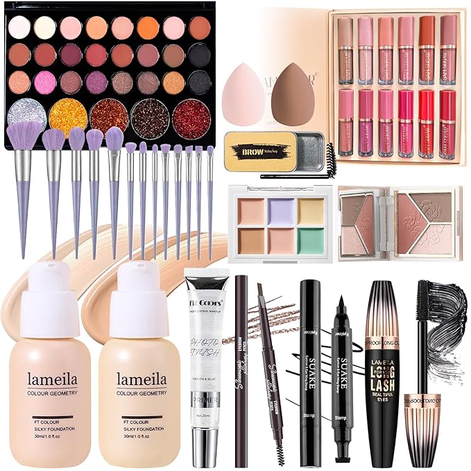 Makeup Kits, Makeup Set Full Kit, Full Face Makeup Set For Women Girls Teens, Makeup Present Set For Women Girls Teens, Beginners and Professionals Alike, Multipurpose Makeup Sets