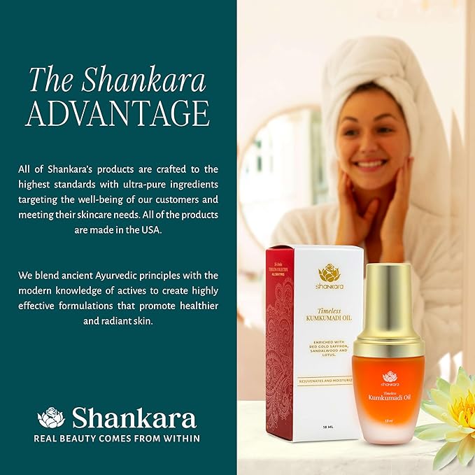 Shankara Kumkumadi Oil with Pure Saffron and Ayurvedic Herbs (Original Aroma 18ml)