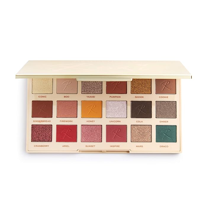 Makeup Revolution X Roxxsaurus Ride or Die Eyeshadow Palette, Matte & Shimmers, 18 Shades, Cruelty-Free, 0.43 Oz