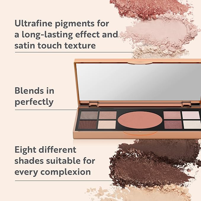 M. Asam Magic Finish Elegant Vibes Palette (8 x 0.03 oz + 1x 0.14g) - Eye Shadow Palette, 8 Harmonizing Eyeshadow Shades & Blush, High Color Payoff, Satin-touch Texture, Enriched With Vitamin E