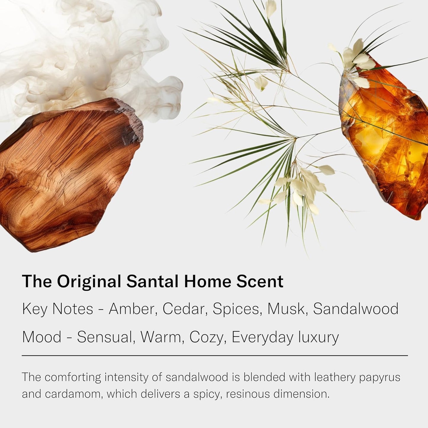 AromaTech Santal Aroma Essential Oil Blend: Luxury Hotel Inspired Aromatherapy with Amber, Vanilla, Cedar & Sandalwood for Ultrasonic Diffusers & Nebulizers - 2 fl oz, 60 mL