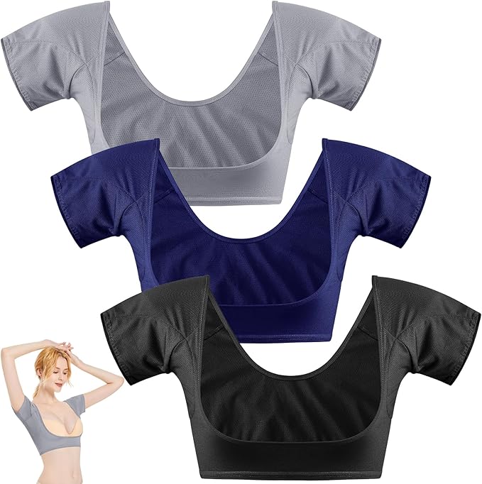 Zhanmai 3 Pcs Underarm Sweat Vest Armpit Sweat Proof Pads for Under Armpits Underarm Proof Pads for Women