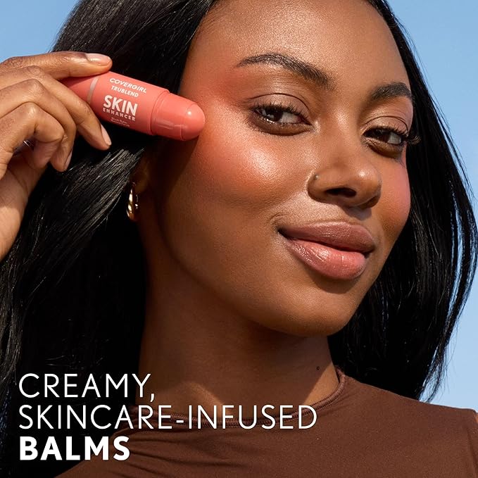 CoverGirl Trublend Skin Enhancer Blush Balm Stick, 240 Sweet Violet, Vegan Formula, Easy to Use, Glides on Effortlessly, Non-Greasy, Doesn't Crease, 0.21oz