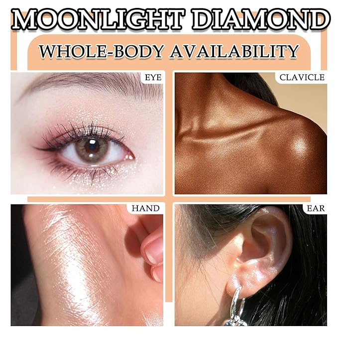 Body Glitter Face Highlighter Palette,Shimmering Shiny Contour Makeup Palette for Women,Lightweight Smoothing Long Lasting Face High Gloss Highlighter Powder Makeup Kit with Brush 01#
