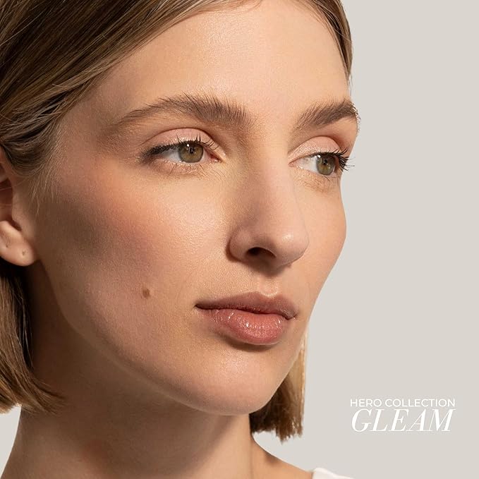 FITGLOW Beauty Lip Colour Serum | Hydrating Lip Gloss | Plumping Anti-Aging Lip Treatment | Natural Shine with Pomegranate Sterols & Collagen | Buildable Color for Dry Chapped Lips | Gleam - 10g