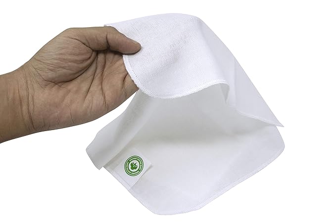 Organic Cotton Facial Cleansing Cloths- Set of 10 Reusable & Washable Muslin Makeup Remover Muslin Face Cloth - Cotton Facial Exfoliator - Muslin Cloth Makeup Remover Wipes - Extremely Soft
