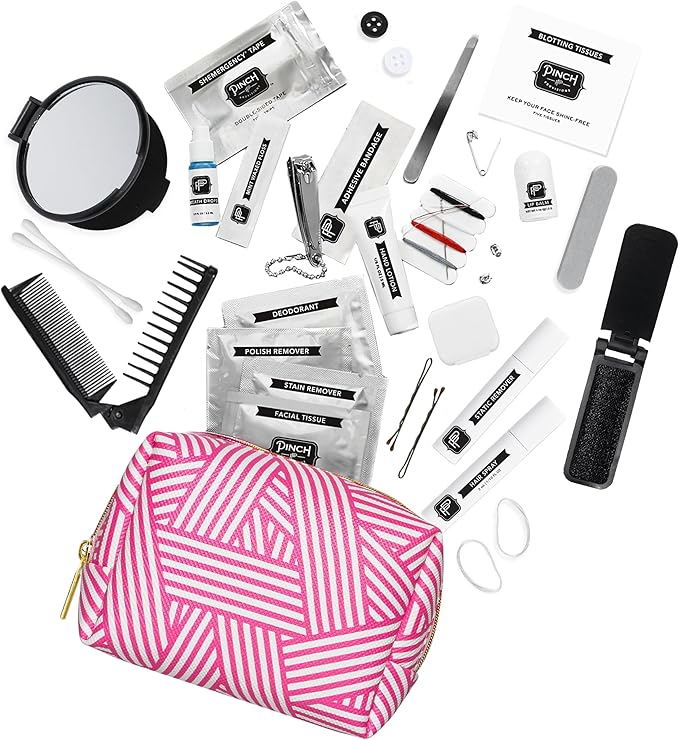 Pinch Provisions Shemergency Kit for Her, 40 Emergency Essential Items, Compact, Multi-Functional Pouch, Gift for Women, Birthday, Bachelorette Parties, and More!