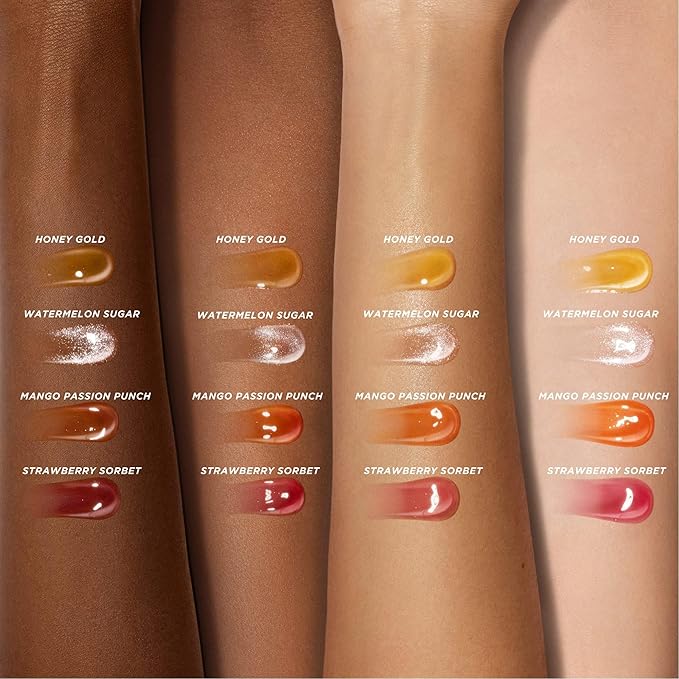 Gisou Honey Infused Hydrating Lip Oil, Nourishing Moisturizer for Dry Lips, High Shine, Smooth Finish, Clear Golden Glow, Fresh Honey Scent, 8ml