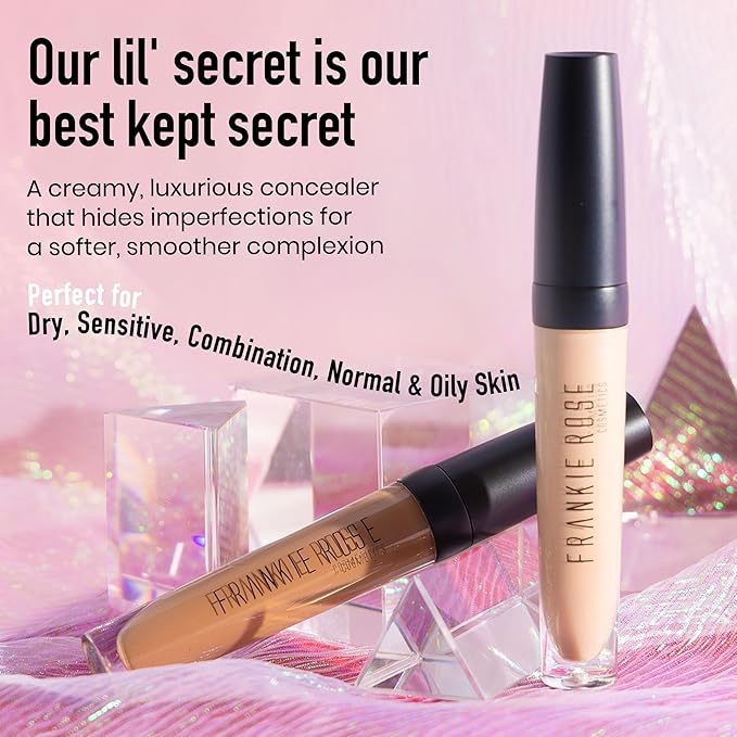 Frankie Rose Cosmetics Our Lil’ Secret Concealer – Sweat-Proof & Matte Under Eye Concealer, Long Lasting Concealer Full Coverage For Fine Lines, Dark Circles & Hide Imperfections - Toffee