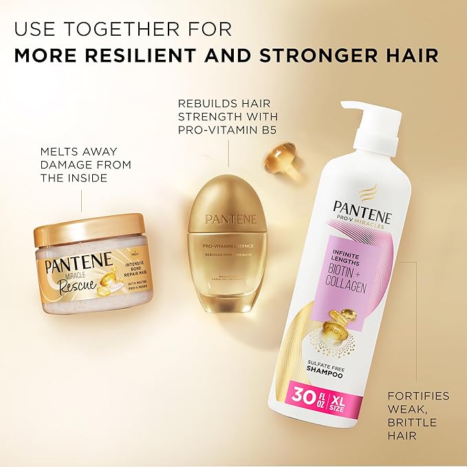 Pantene Miracle Rescue Hair Mask, Intensive Bond Repair with Melting Pro-V Pearls, Melts Away Damage, Builds Bonds, Strengthens Against Damage, Deep Conditioning for Dry Damaged Hair, 10.1 fl oz