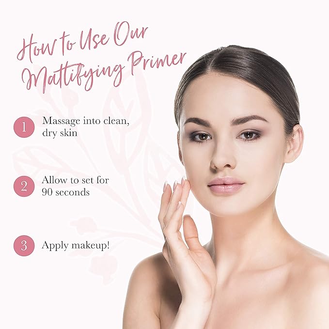 100% PURE Mattifying Face Primer Plumping Makeup Base & Moisturizer with Anti-Aging Seaweed Collagen - Long-Lasting Matte Pore Diminishing Cosmetics Prep, Flawless Smooth Skin Hydration - 1 oz