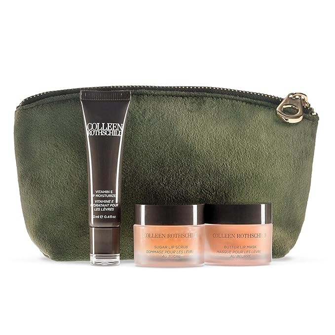 COLLEEN ROTHSCHILD Kiss & Tell Lip Care Trio | 4-Pc Set | Exfoliate, Hydrate & Protect | Flavor: Brown Sugar | Skincare for Your Lips (4 Count)